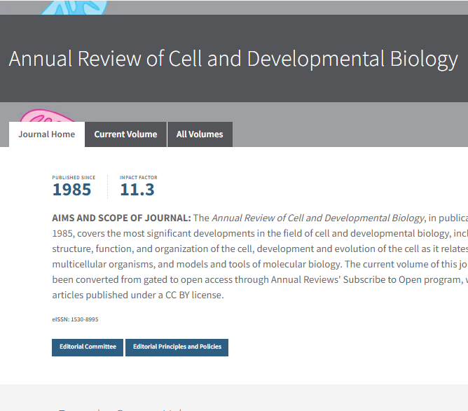 Annual review of cell and developmental biology