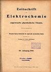 Zeitschrift fur Elektrochemie und Angewandte Physikalische Chemie