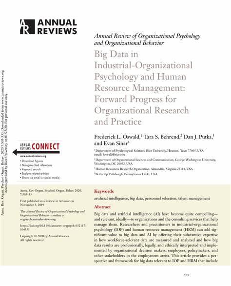 Annual Review of Organizational Psychology and Organizational Behavior